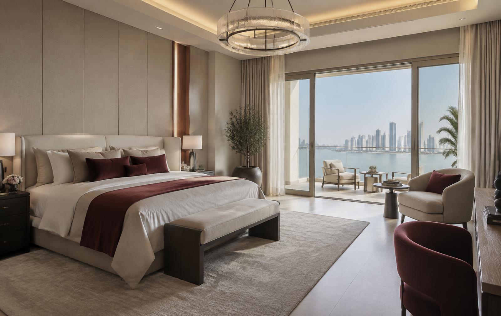 Master suite with a sea facing balcony