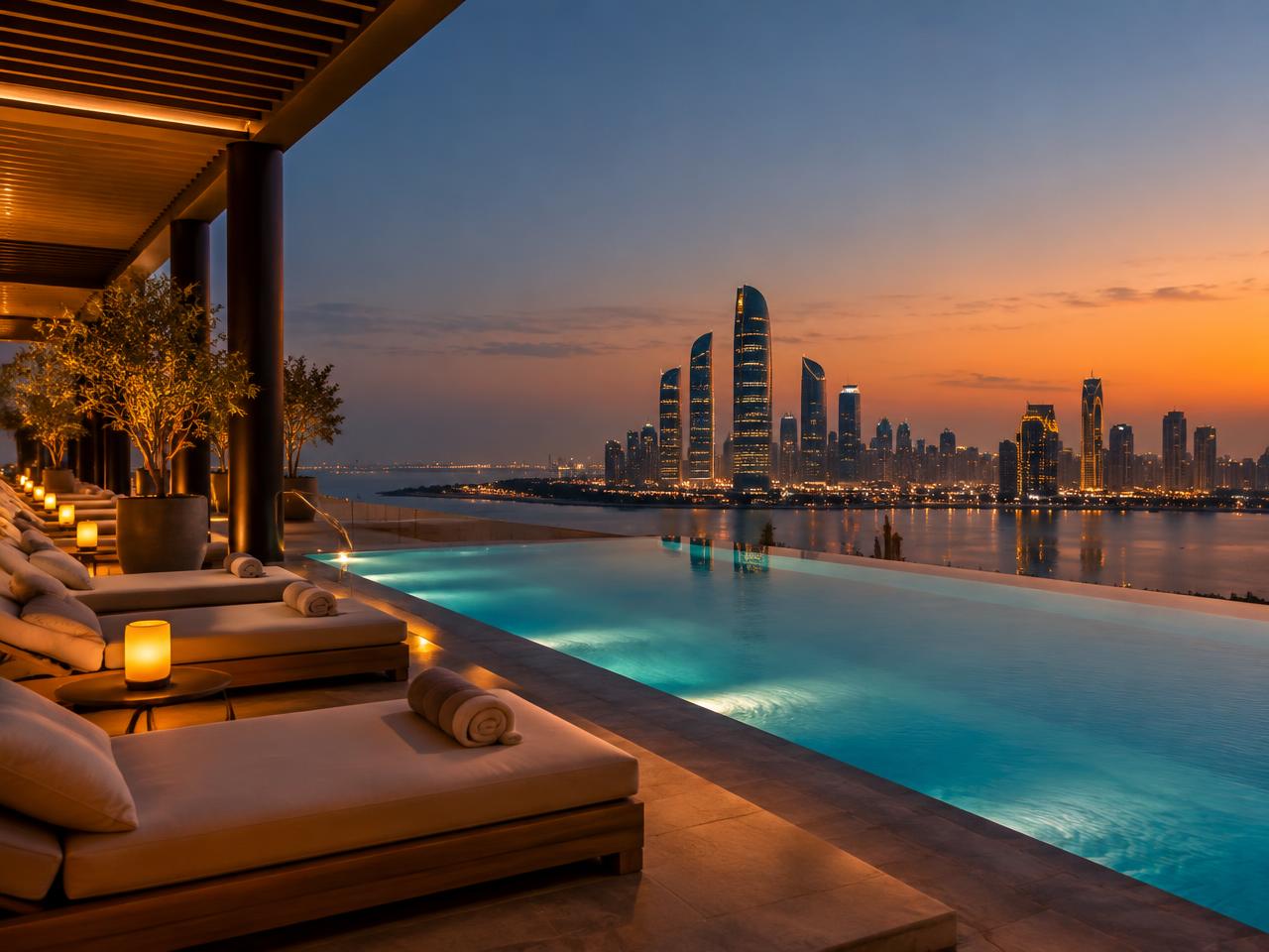 Rooftop pool above the skyline